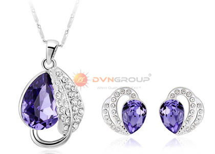 Rhodium Plated | CZ Studded Pendant Sets